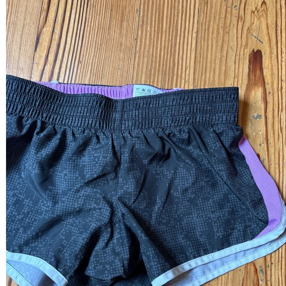 Nike Dri-FIT Running Shorts Girls Black Purple Dot Athletic SIZE Medium